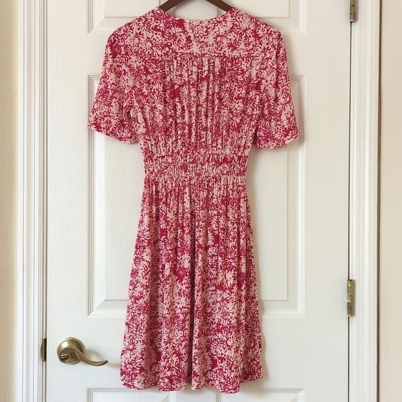 HD in Paris Anthropologie Archipelago Abstract Short Sleeve Mini Dress Pink 0 - Picture 11 of 13